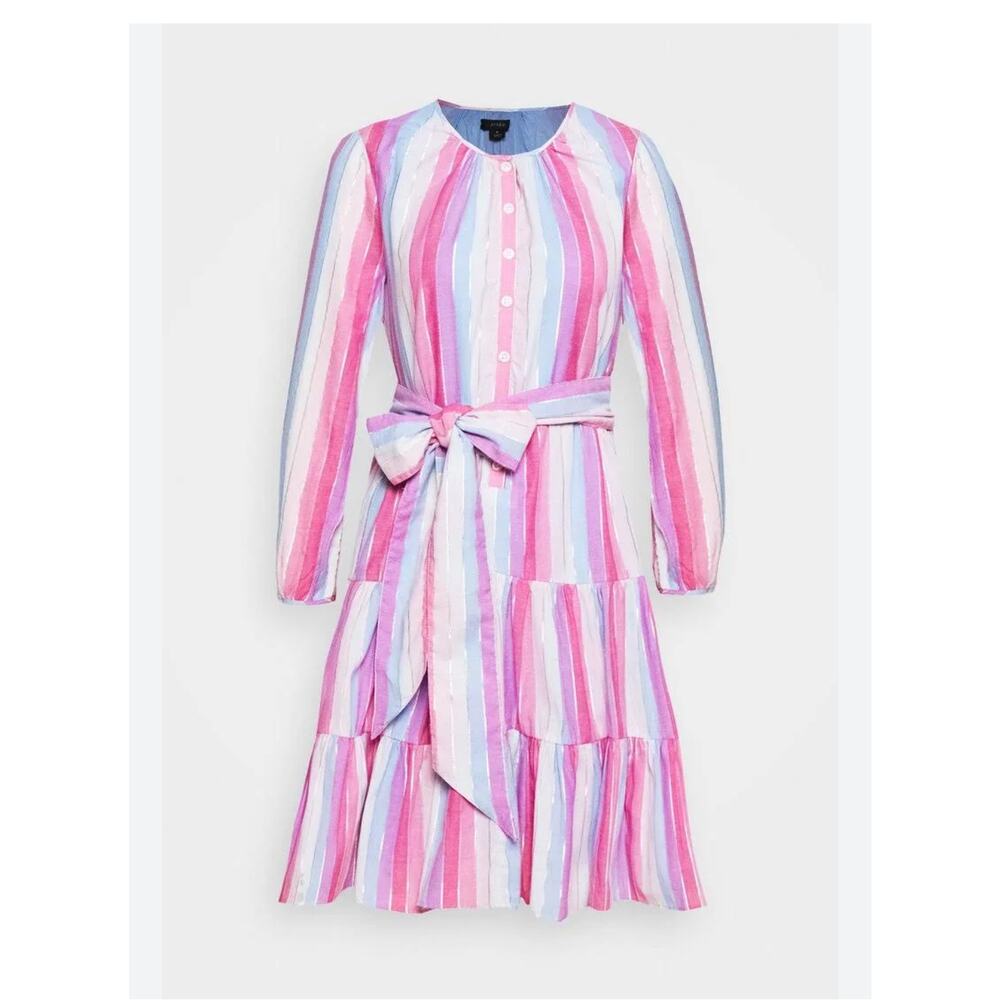 J Crew Pink Stripe Veda Shirt Dress NWT